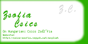 zsofia csics business card